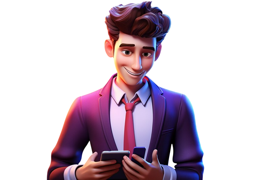 young man cartoon character with phone 23 2150964365 Photoroom