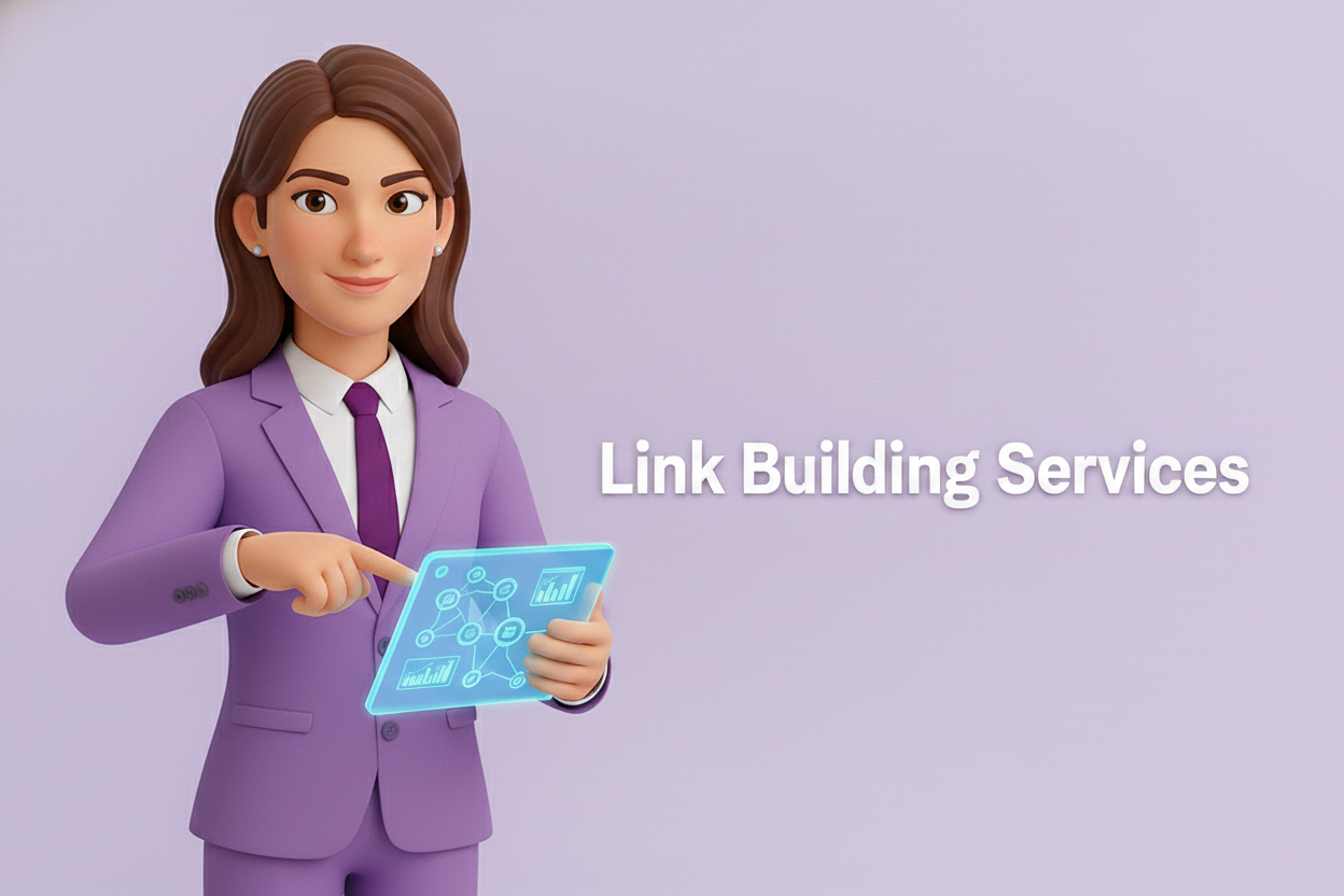 "link building services," representing SEO services in Dubai.