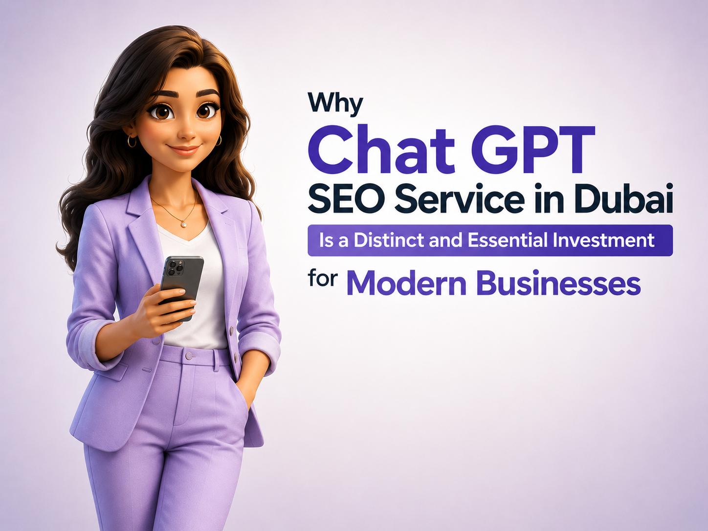 how ChatGPT SEO services help modern businesses in Dubai improve AI search visibility, organic rankings, content strategy, and digital growth. The design features AI-driven SEO concepts, digital marketing elements, and GCC Technologies branding.